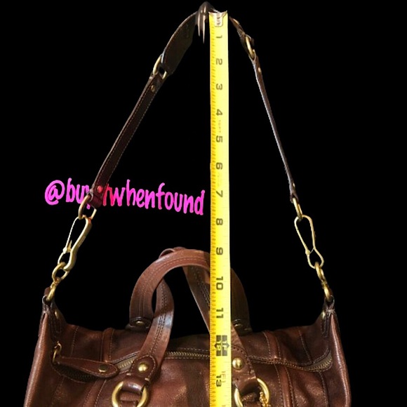 COACH Vintage Large Full Grain Brown Leather Top Handle Shoulder Bag NWOT - Picture 12 of 17